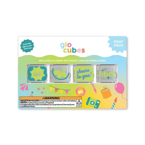 Glo Cubes Birthday Pack of 12 Cubes