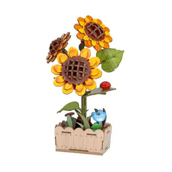 3D Wooden Sunflower multibloom