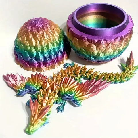 Dragon Egg with Winged Dragon- Multicolor