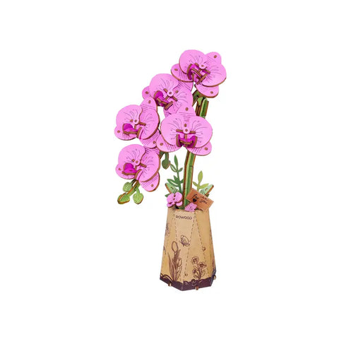 3D Wooden Flower Puzzle purple moth orchid