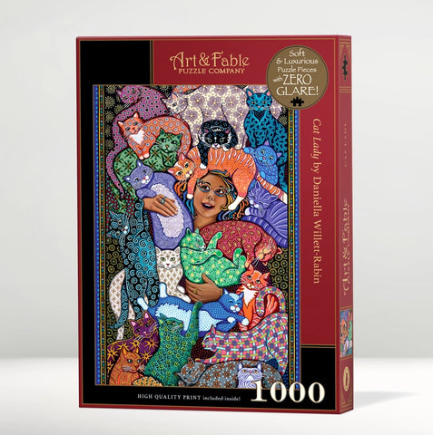 Cat Lady 1000 piece velvet touch puzzle