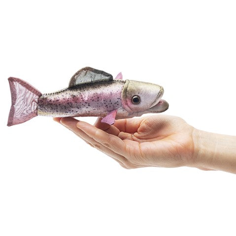 Rainbow trout mini finger puppet