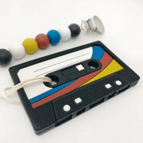 Cassette Tape Teether with Clip