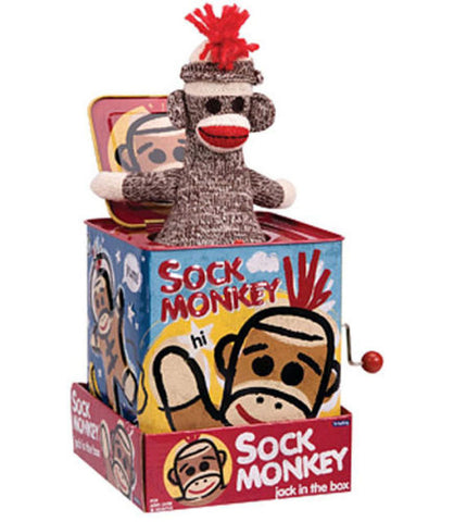Sock Monkey Jack-in-the-Box