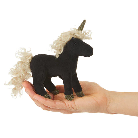 Mini Black Unicorn Puppet